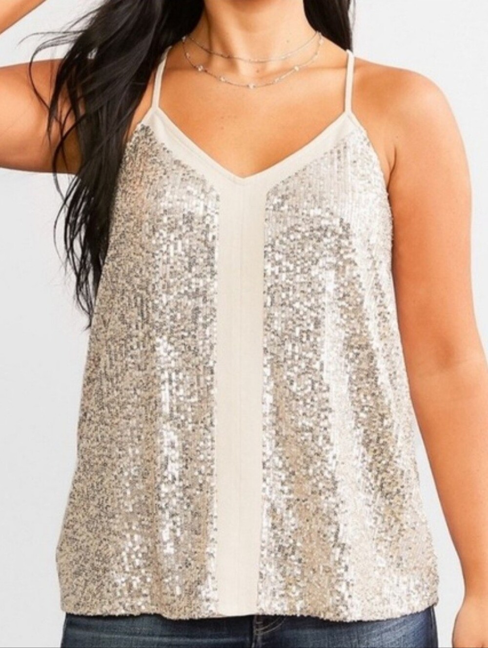 Maurices Chamoagne Sequin V-Neck Camisole